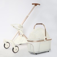 Foldable small volume large capacity pet stroller