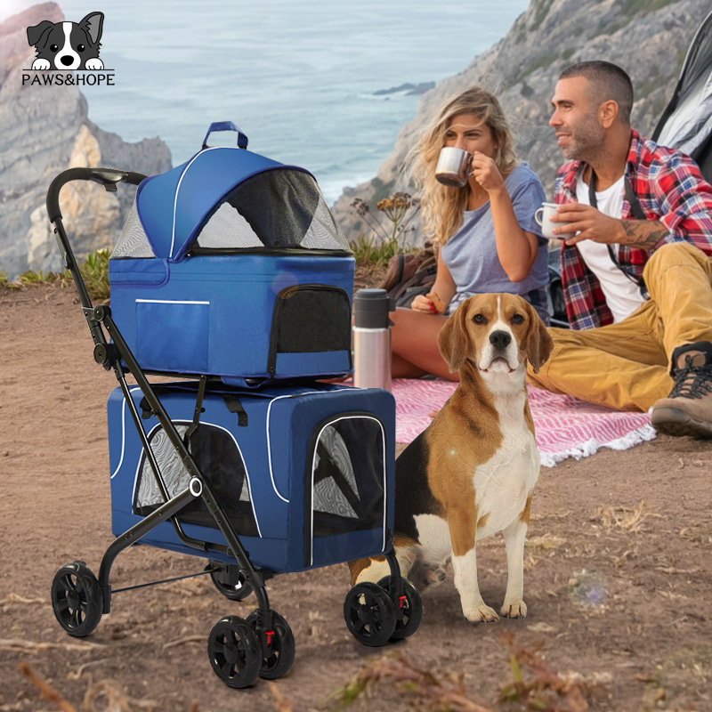 Double small twin dog stroller